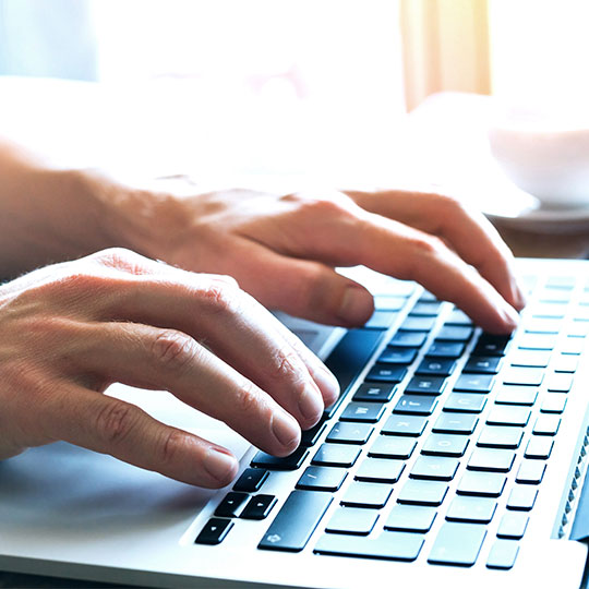 Hands on a keyboard