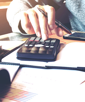 Person using calculator