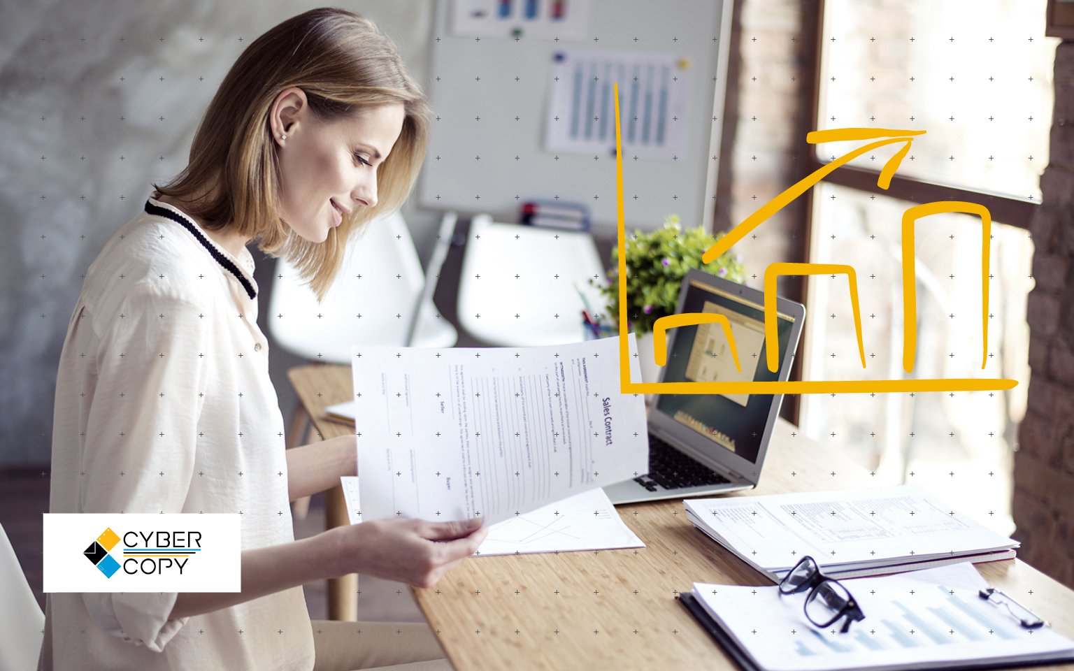 Woman looking at paperwork