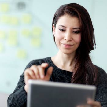 Education Woman looking at tablet