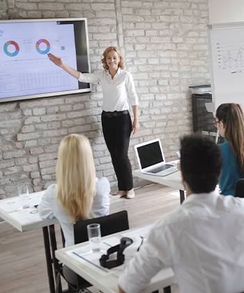 person giving presentation